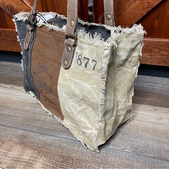 Myra Bag Resplendent Tote Up-cycled Canvas Handbag - Picture 8 of 9